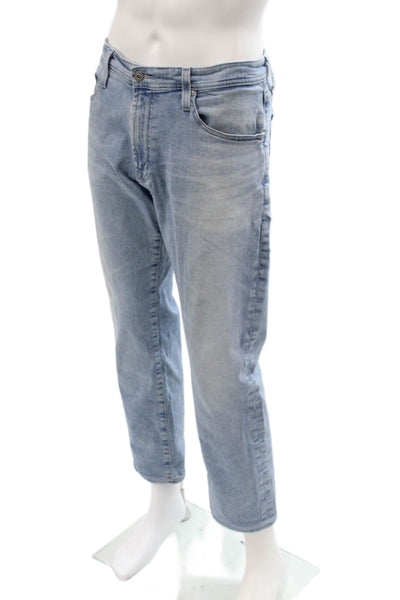 AG Adriano Goldschmied Mens Cropped Straight Light Blue Jeans Size 34