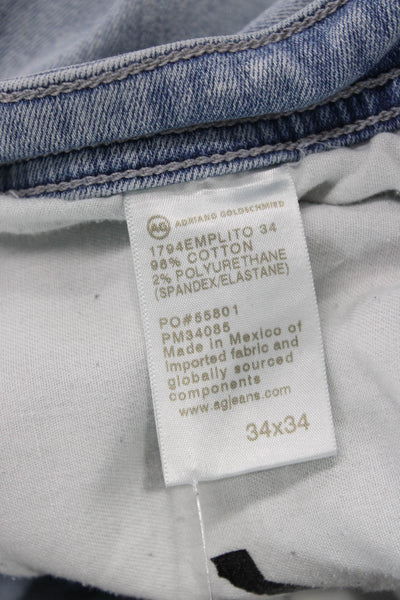AG Adriano Goldschmied Mens Cropped Straight Light Blue Jeans Size 34