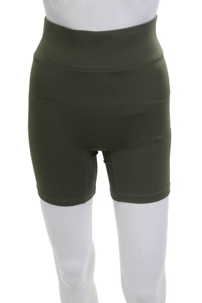 All Access Unisex Green Army Biker Shorts 73% Nylon 27% Spandex Size XS