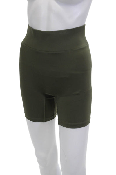 All Access Unisex Green Army Biker Shorts 73% Nylon 27% Spandex Size XS