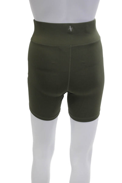 All Access Unisex Green Army Biker Shorts 73% Nylon 27% Spandex Size XS