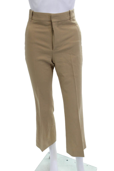 Chloe Womens Dress Pants Khakis Beige Virgin Wool Hook & Eye Size 34
