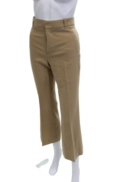 Chloe Womens Dress Pants Khakis Beige Virgin Wool Hook & Eye Size 34