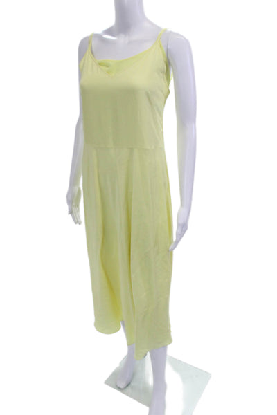 Vince Womens Yellow Slip Dress Maxi V-Neck Sleeveless Polyester Size XS