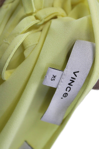 Vince Womens Yellow Slip Dress Maxi V-Neck Sleeveless Polyester Size XS