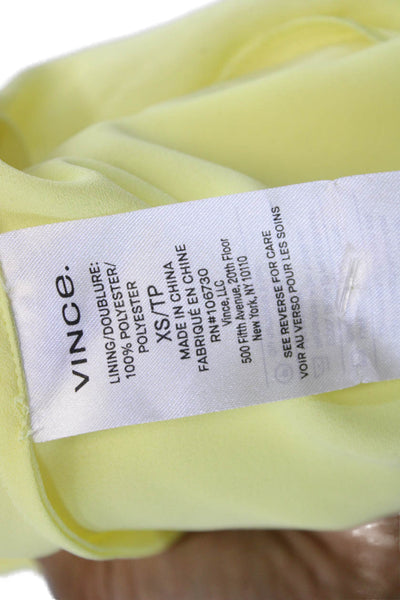 Vince Womens Yellow Slip Dress Maxi V-Neck Sleeveless Polyester Size XS