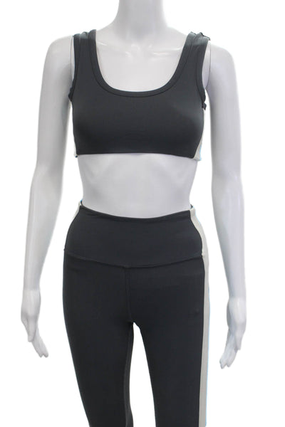AYDA Women Ankle Leggings Black Striped 80% Nylon 20% Spandex Size XS