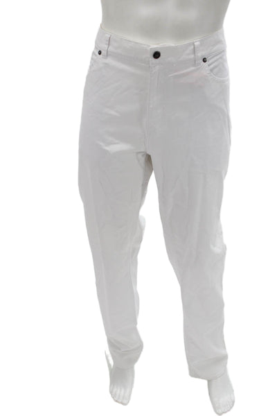 Peter Millar Men Chino Pants White 97% Pima Cotton Button Fly Size 40