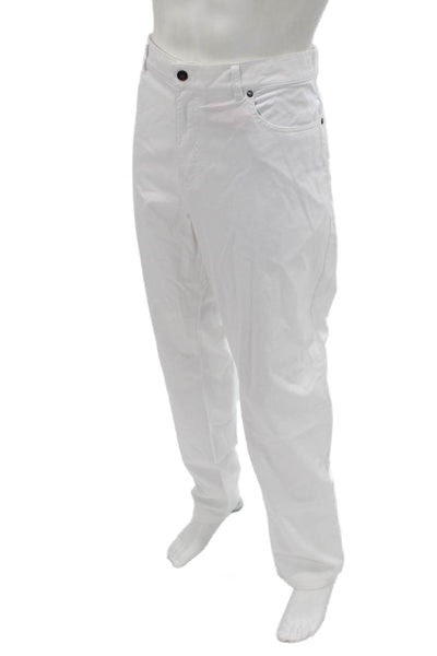 Peter Millar Men Chino Pants White 97% Pima Cotton Button Fly Size 40
