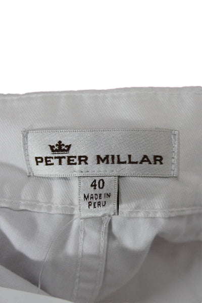 Peter Millar Men Chino Pants White 97% Pima Cotton Button Fly Size 40
