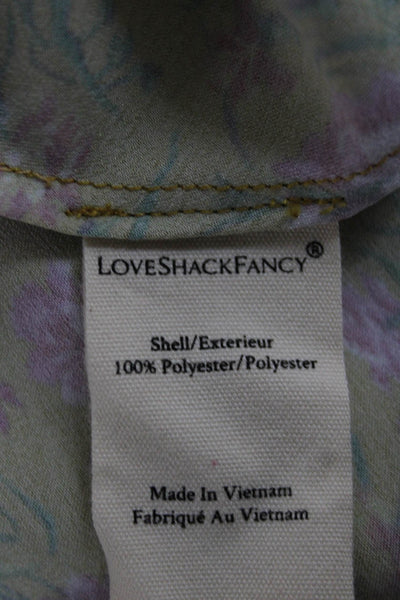 Love Shack Fancy Women Peasant Midi Skirt Yellow Floral Polyester Size XS