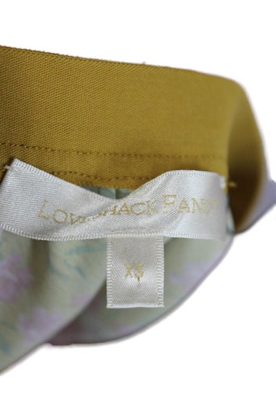 Love Shack Fancy Women Peasant Midi Skirt Yellow Floral Polyester Size XS