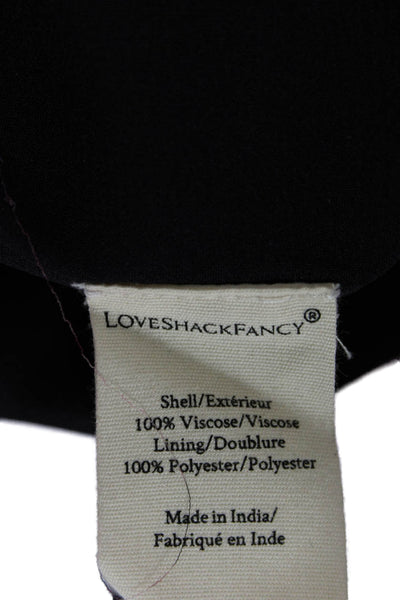 Love Shack Fancy Womens Mini Peasant Floral Viscose Skirt Black Short Size XS