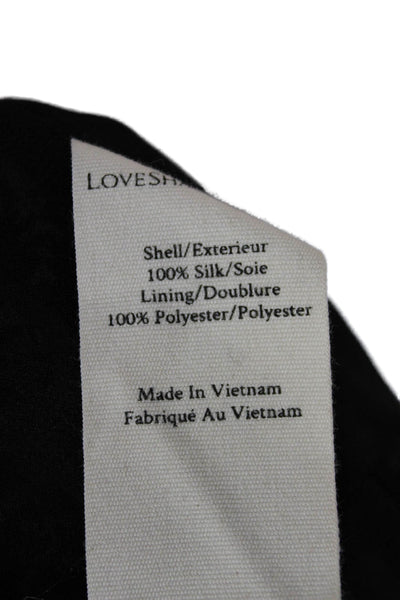Love Shack Fancy Womens Peasant Mini Floral Silk Skirt Black Size XS