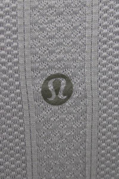 Lululemon Women Long Sleeve Crew Neck Top Light Blue Nylon Size 4