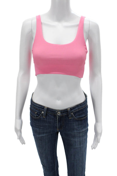 love shack fancy x beach riot Women Cropped Tank Pink Square Neck Size S