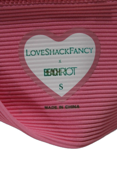 love shack fancy x beach riot Women Cropped Tank Pink Square Neck Size S