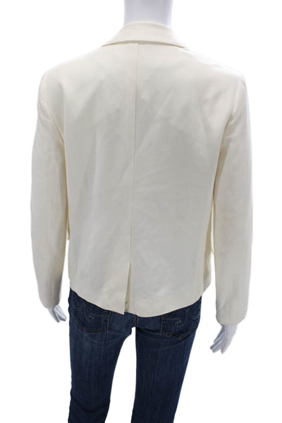 Joseph Womens Silk Double Breasted Long Sleeve Lined Blazer White Size 38