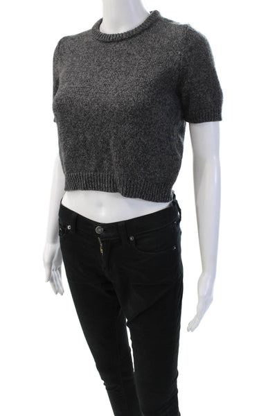 Zara Unisex Pullover Sweater Dark Gray Crew Neck Short Sleeve Size S