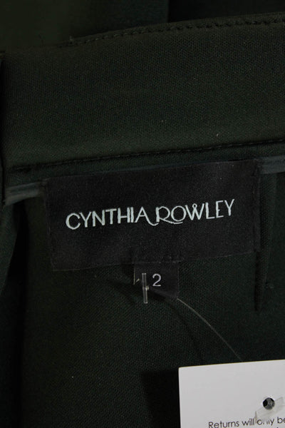 Cynthia Rowley Womens Pants Green Polyester Zip 31 Inseam Size 2