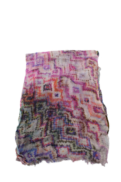 Clements Ribeiro Womens Abstract Rectangular Scarf Multicolor Size 34X20"