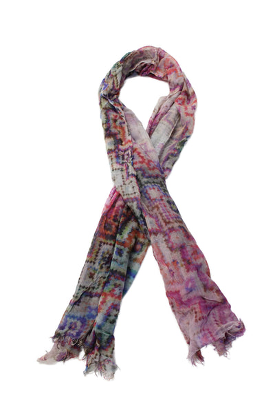 Clements Ribeiro Womens Abstract Rectangular Scarf Multicolor Size 34X20"