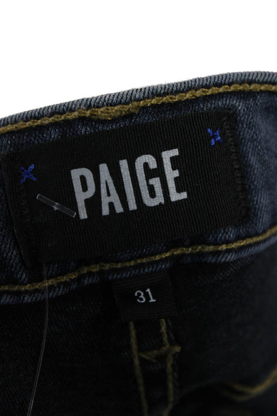 Paige Unisex Dark Blue High Rise Straight Jeans Size 31