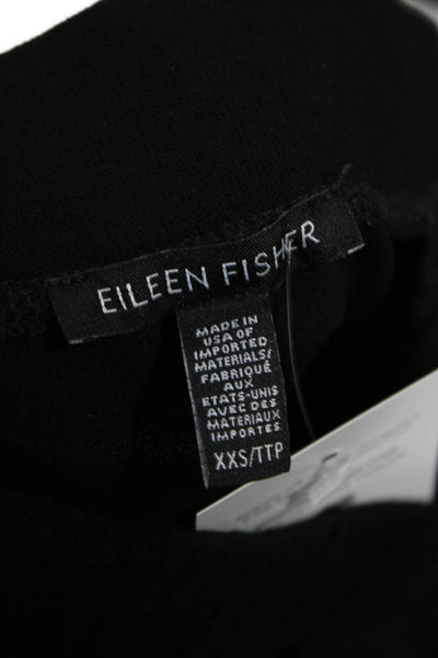 Eileen Fisher Women Ankle Cropped Pants Black Petites Viscose Blend Size 2XS