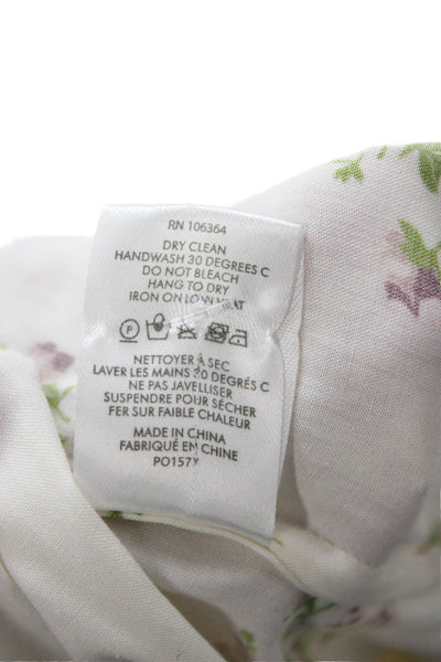 Kule Unisex Floral Rayon Drawstring Shorts White Size L