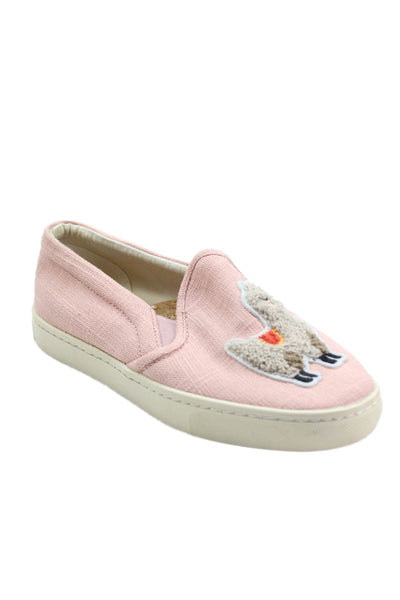 Soludos Womens Lama Motif Slip On Casual Shoes Pink Size 6