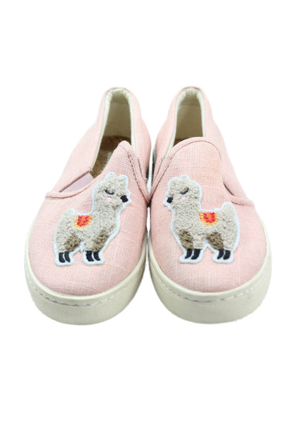 Soludos Womens Lama Motif Slip On Casual Shoes Pink Size 6