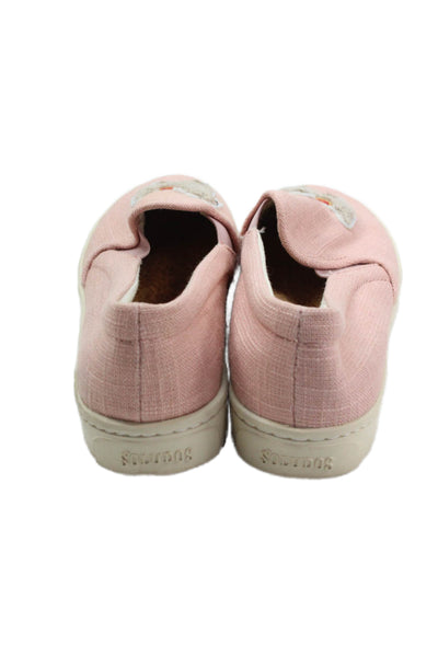 Soludos Womens Lama Motif Slip On Casual Shoes Pink Size 6