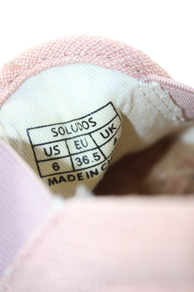Soludos Womens Lama Motif Slip On Casual Shoes Pink Size 6