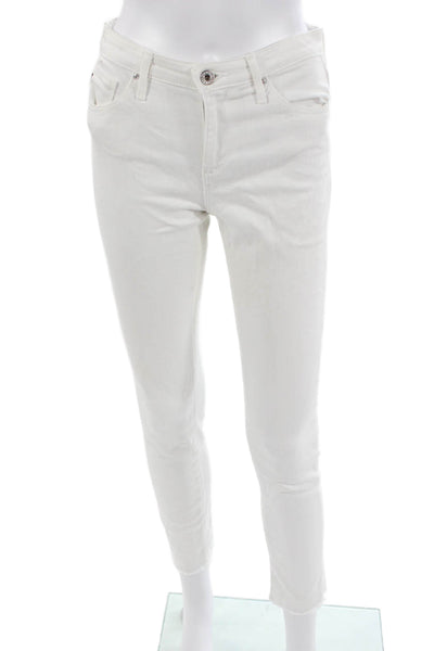 AG Adriano Goldschmied Women Skinny Ankle Jeans White High Rise Petite Size 25