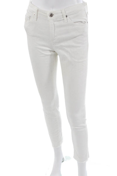 AG Adriano Goldschmied Women Skinny Ankle Jeans White High Rise Petite Size 25
