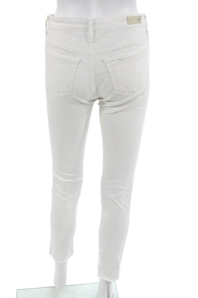 AG Adriano Goldschmied Women Skinny Ankle Jeans White High Rise Petite Size 25