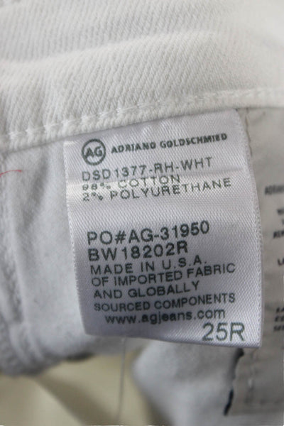 AG Adriano Goldschmied Women Skinny Ankle Jeans White High Rise Petite Size 25