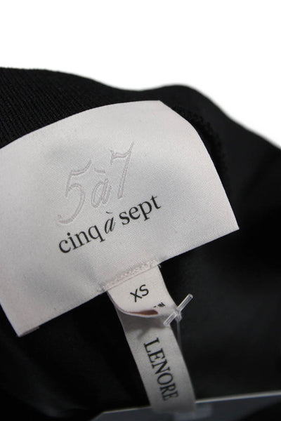 Cinq à Sept Women Silk Sleeveless Tank Crew Neck Black Size XS