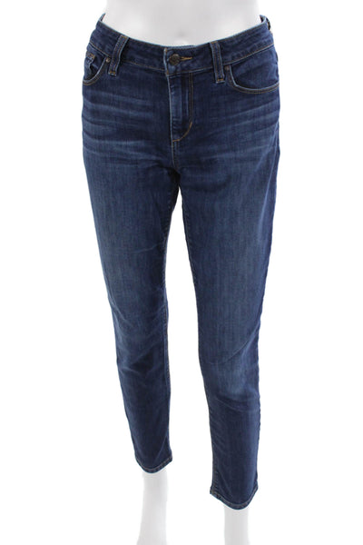 Joes Womens Ankle Skinny Jeans Dark Blue Mid Rise Button Fly Size 29