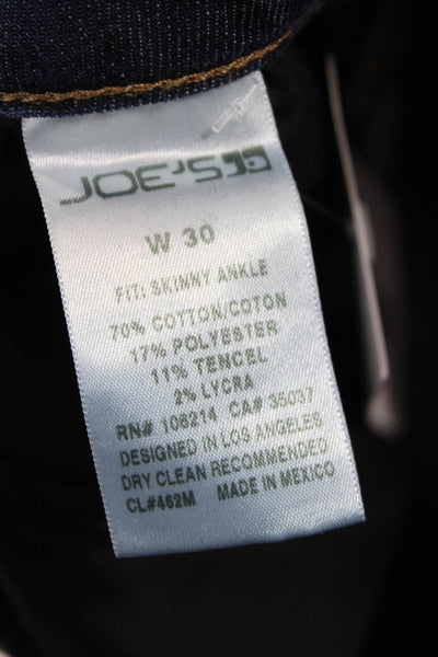 Joes Womens Ankle Skinny Jeans Dark Blue Mid Rise Button 29in Size 30