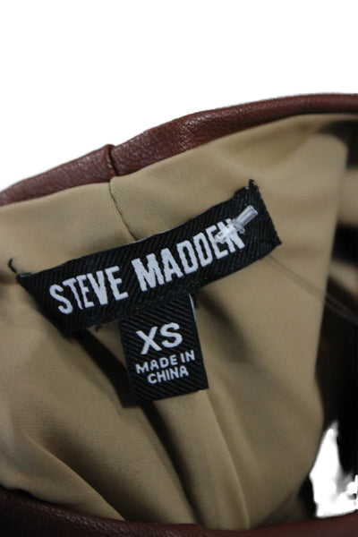 Steve Madden Women Brown Faux Leather Pants Size XS