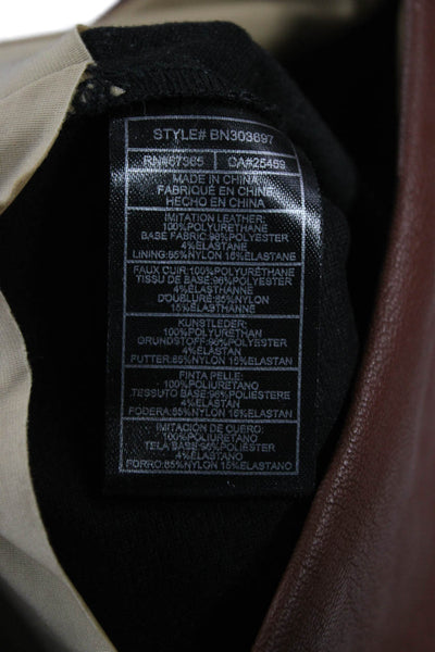Steve Madden Women Brown Faux Leather Pants Size XS