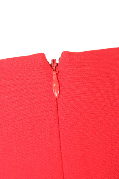 BCBGMAXAZRIA Womens Blouse Red Sleeveless Round Neck Zip Fall Designer Size S
