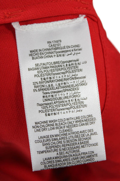 BCBGMAXAZRIA Womens Blouse Red Sleeveless Round Neck Zip Fall Designer Size S