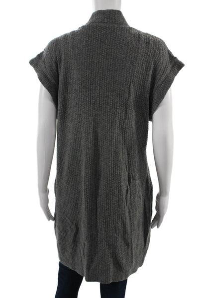 Twelfth Street by Cynthia Vincent Unisex Dark Gray Sleeveless Cardigan Size L