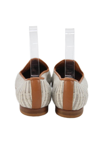 Ramon Tenza Womens Textured Slip On Loafers White Size 6M