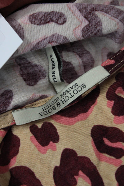 Scotch & Soda Womens Camisole Leopard V-Neck Sleeveless Beige Size XS