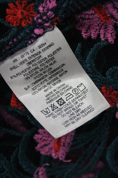 Moulinette Soeurs Anthropologie Women Black Floral Shift Dress Size XS