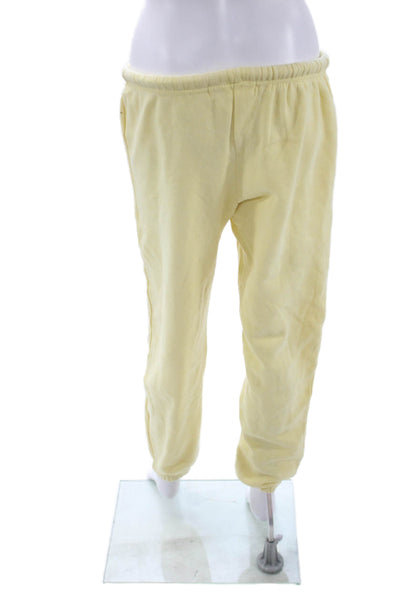 Ocean Drive Women Jogger Sweatpants Yellow Drawstring Graphic Beach Size M