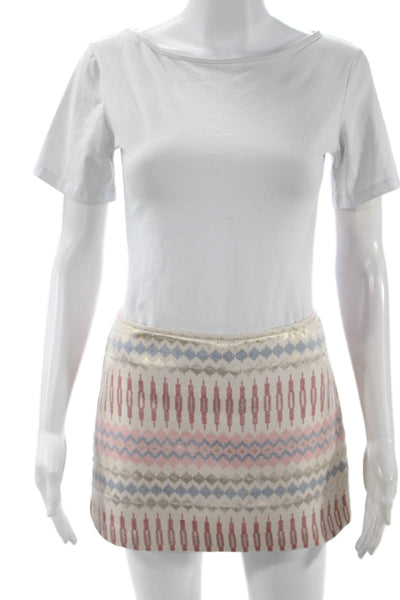 BCBGeneration Womens Beige Geometric Mini Skort Size 8